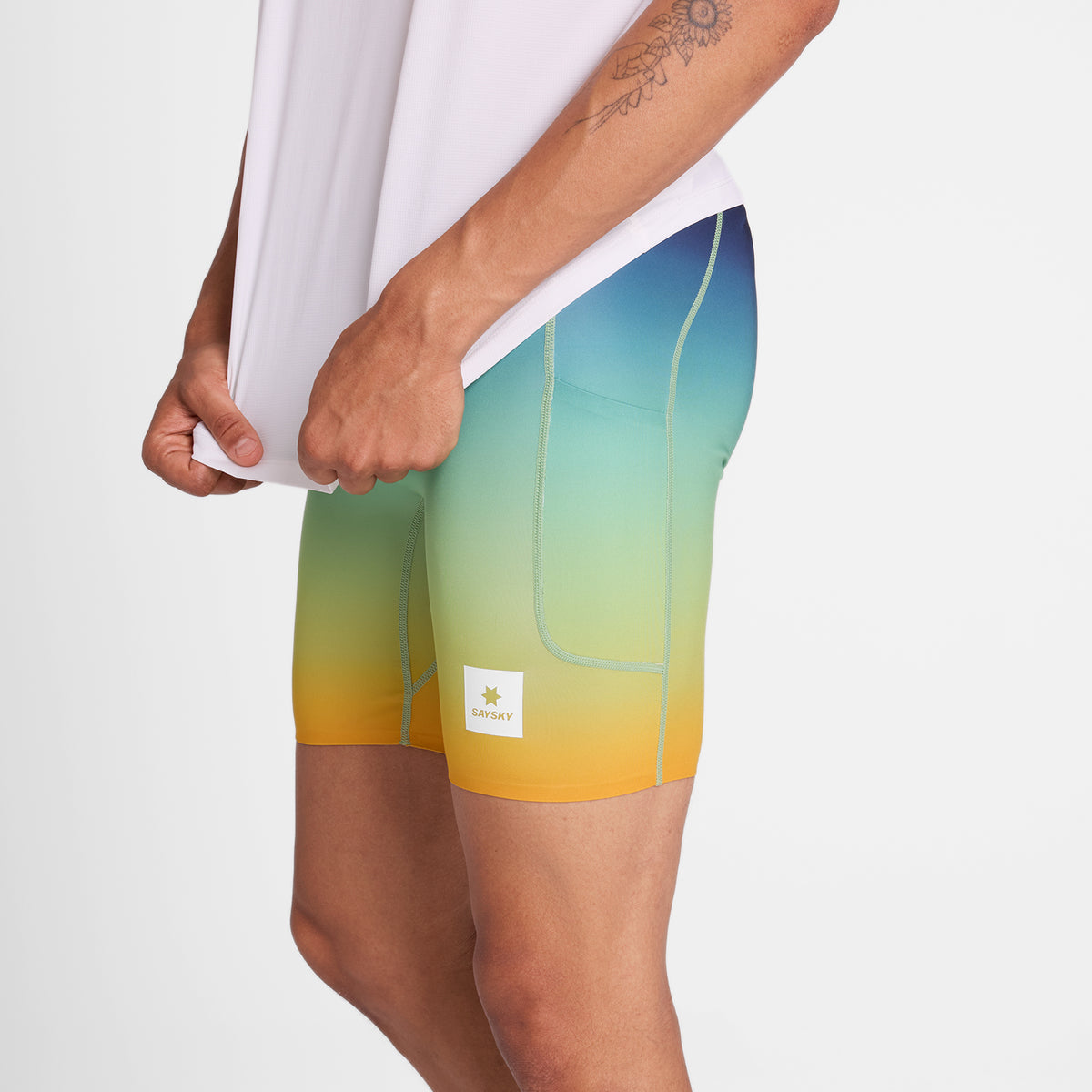 SAYSKY Drip Dye Combat+ Short Tights 7'' TIGHTS 1032 - BLUE AOP