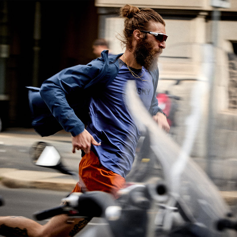 Saysky Clean Pace Flex Hooded Jacket Blue 210 MMRJA20C210