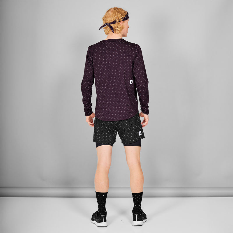 Saysky Reflective Polka Pace Long Sleeve Purple 1022 MMRLS02C1022