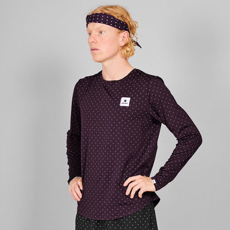 Saysky Reflective Polka Pace Long Sleeve Purple 1022 MMRLS02C1022