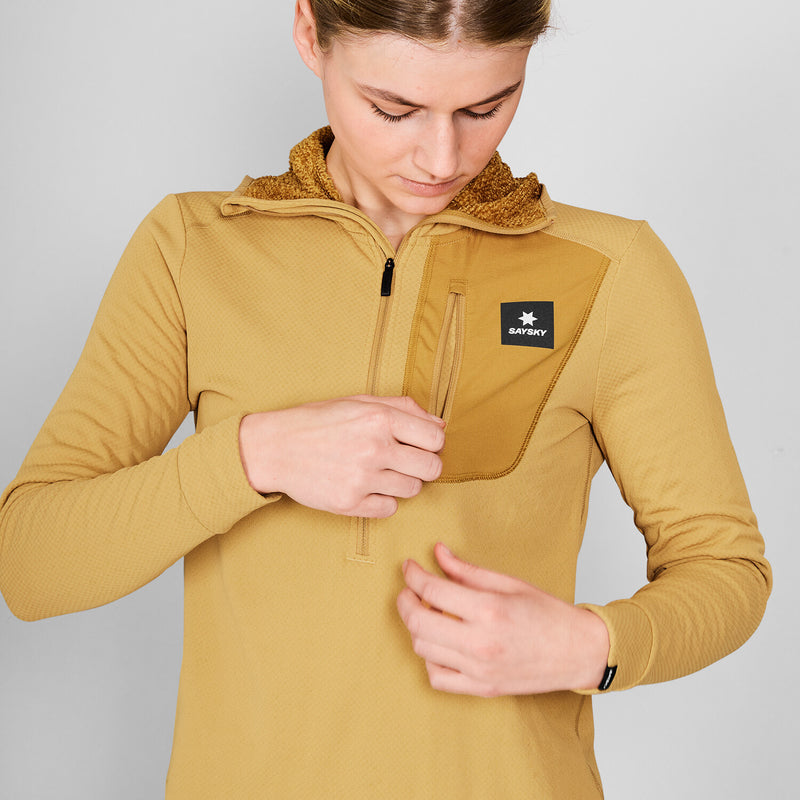 Saysky Combat Half Zip Fleece Hoodie Yellow 414 NWRHO30C414