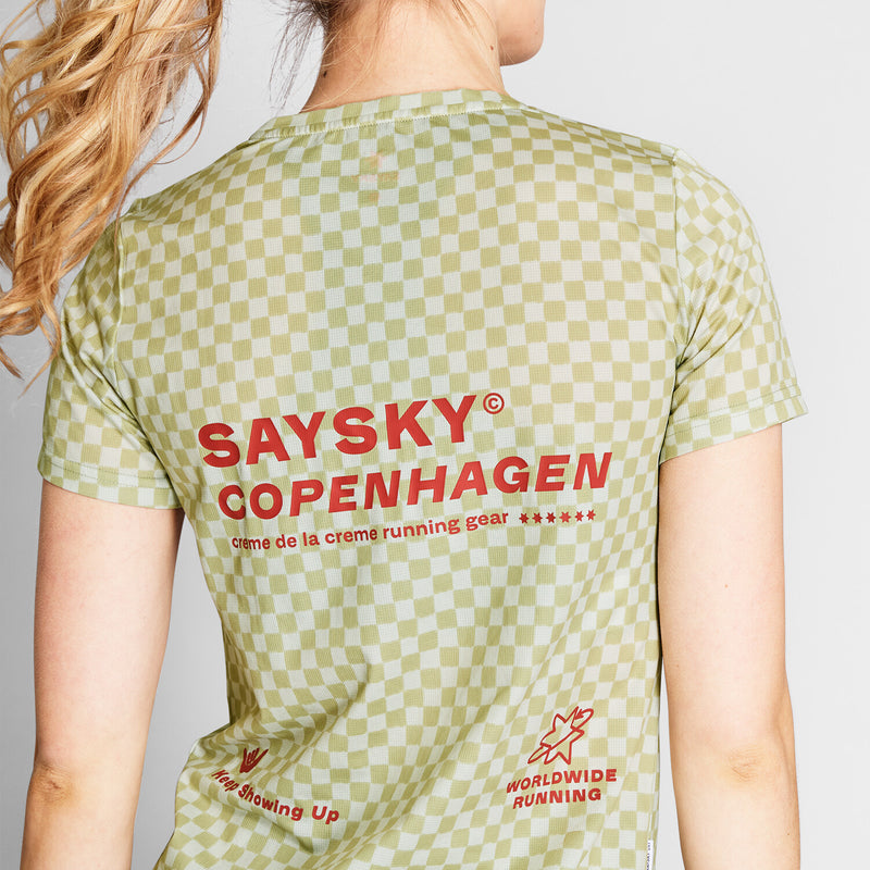Saysky Checker Combat T-Shirt Green Checker 1034 NWRSS31C1034
