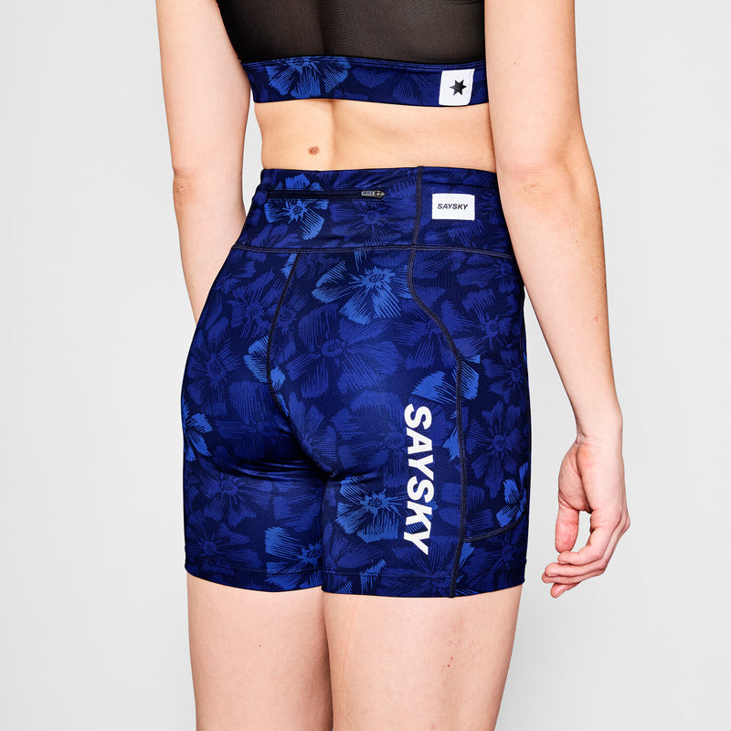 Saysky Flower Combat+ Short Tights 7" Blue Flower 1029 NWRST30C1029