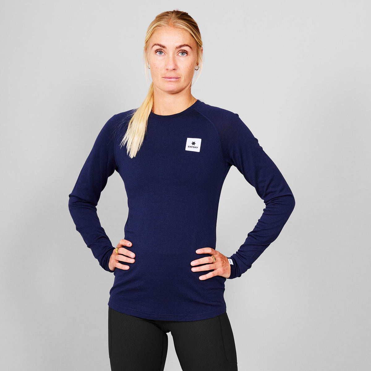 Saysky Merino 165 Base Layer Long Sleeve Blue 201 XWRLS40C201