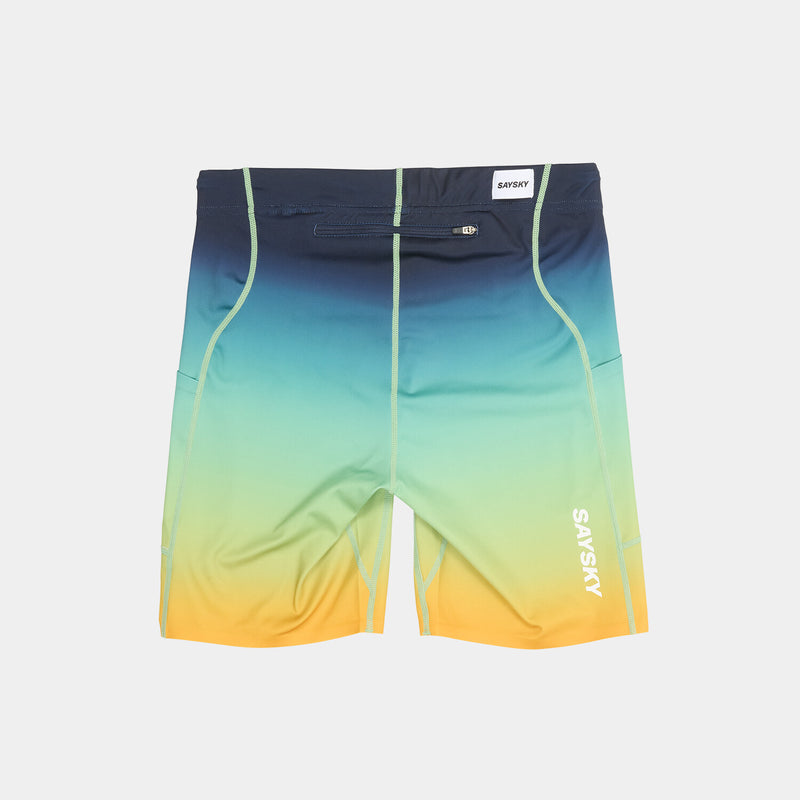 Saysky Drip Dye Combat+ Short Tights 7" Blue/Yellow/Green Drip Dye 1032 NMRST33C1032