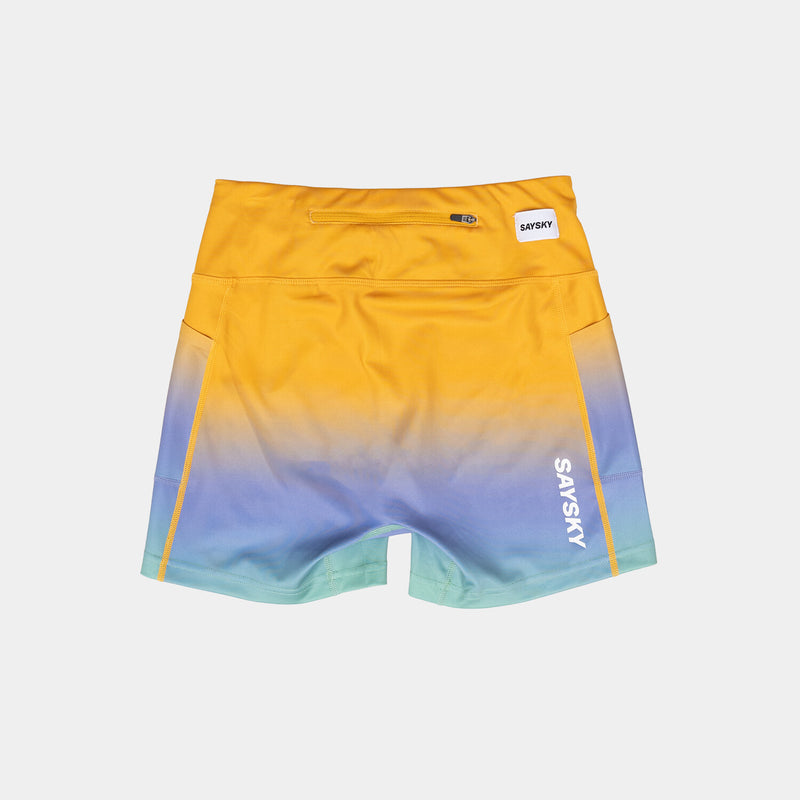 Saysky Drip Dye Combat+ Short Tights 4" Purple/Green/Yellow Drip Dye 1033 NWRST31C1033