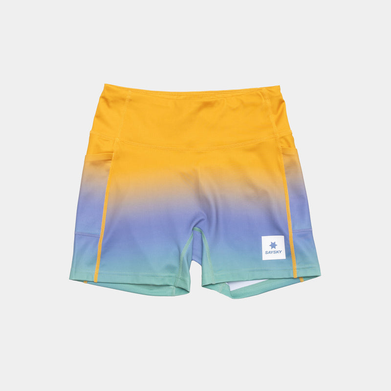 Saysky Drip Dye Combat+ Short Tights 4" Purple/Green/Yellow Drip Dye 1033 NWRST31C1033