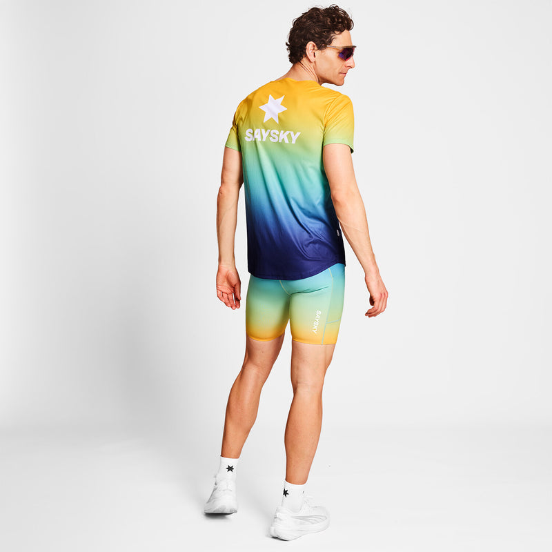 Saysky Drip Dye Flow T-Shirt Blue/Yellow/Green Drip Dye 1032 NMRSS60C1032