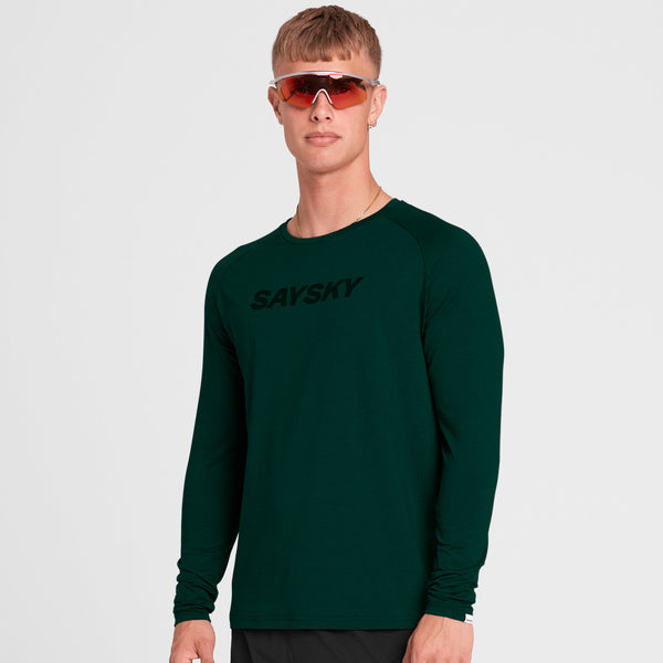 Saysky Logo Pace Long Sleeve Green 3010 OMRLS21C3010