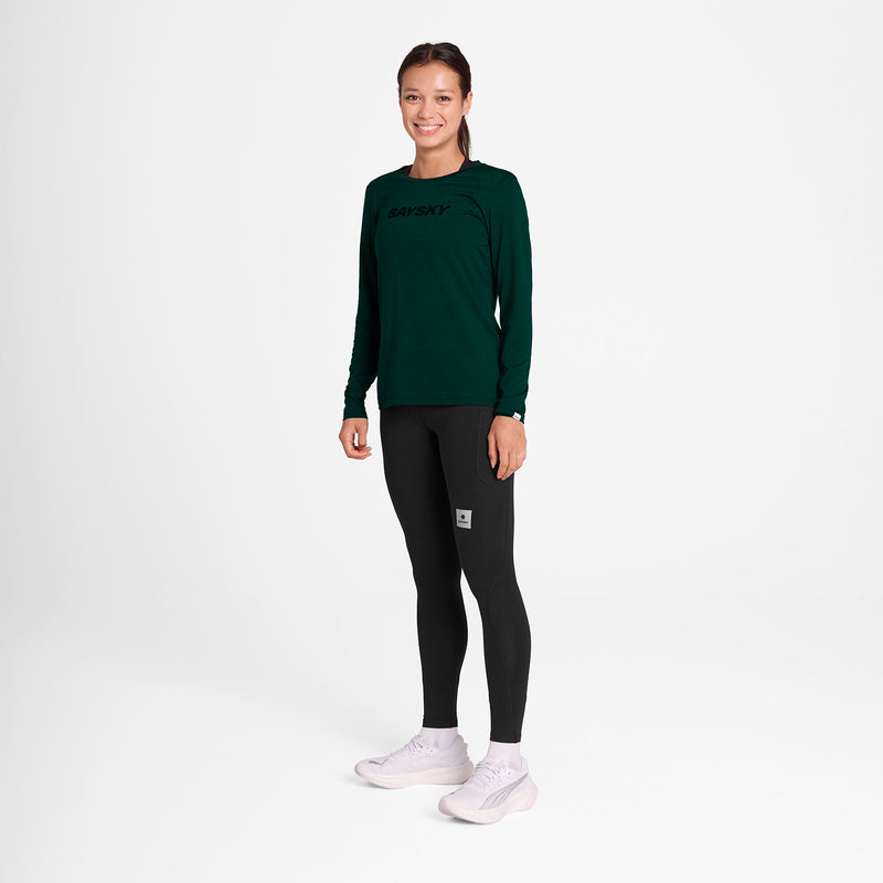 Saysky Logo Pace Long Sleeve Green 3010 OWRLS20C3010