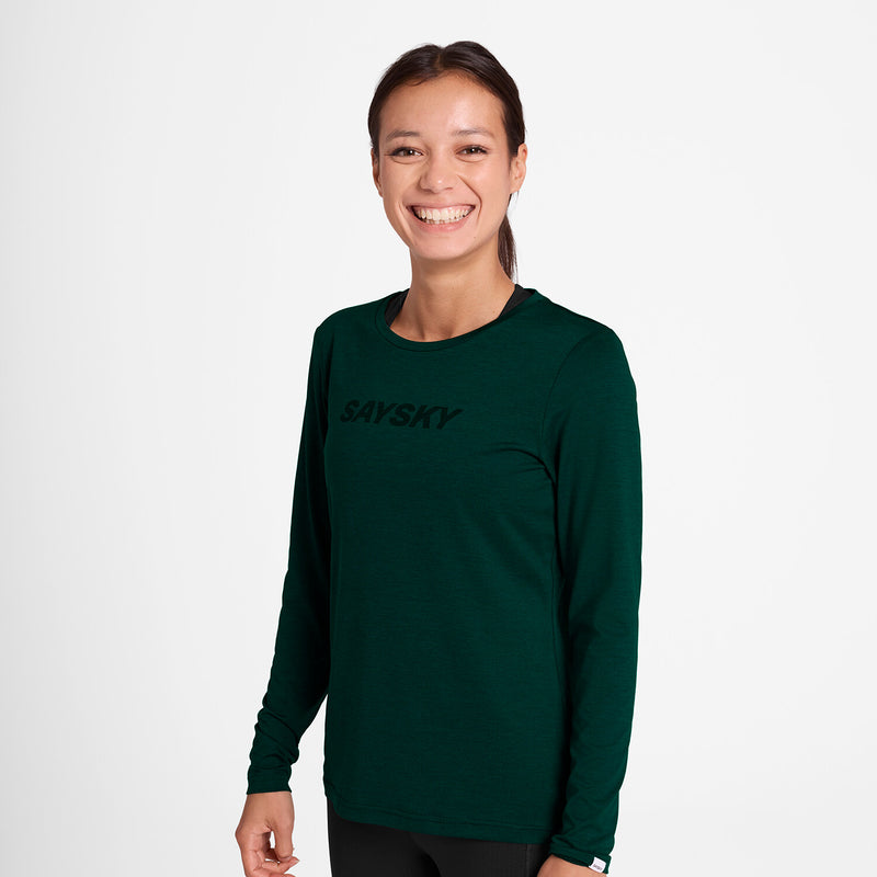 Saysky Logo Pace Long Sleeve Green 3010 OWRLS20C3010