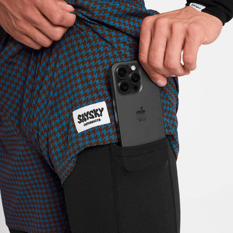 Saysky Houndstooth Pace 2 in 1  Shorts 5'' Blue Houndstooth 1047 OMRSH20C1047