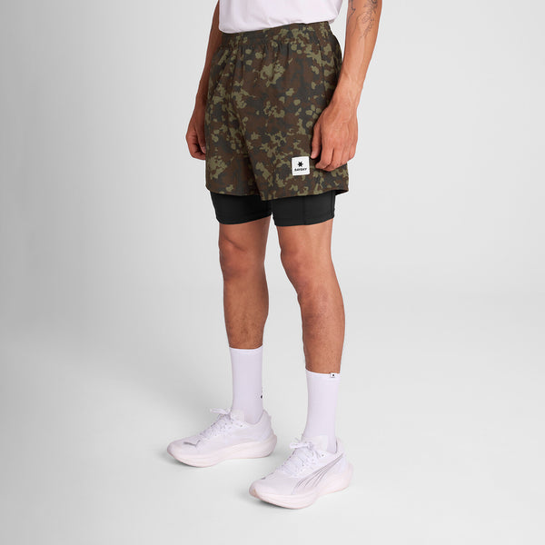 Saysky Camo Pace 2 in 1 Shorts 5'' Brown Camo 1048 OMRSH20C1048