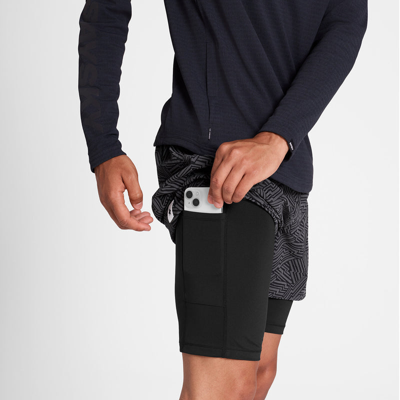 Saysky Reflective Pace 2 in 1 Shorts 5'' Black Reflective Lightning 1050 OMRSH20C1050