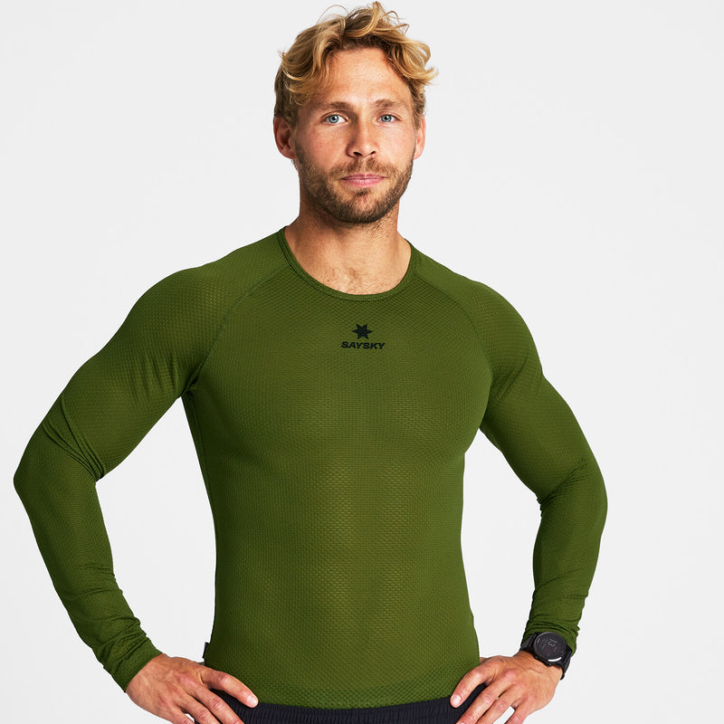 Saysky Mesh Base Layer Long Sleeve Green 313 NMRBL32C313