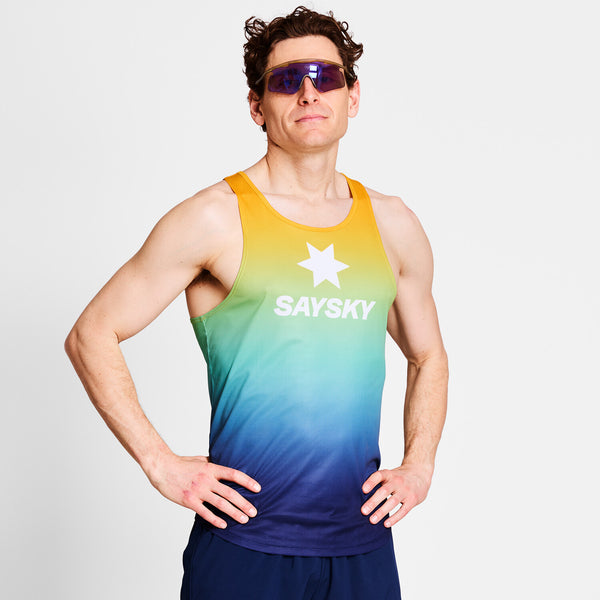 Saysky Drip Dye Flow Singlet Blue/Yellow/Green Drip Dye 1032 NMRSI60C1032