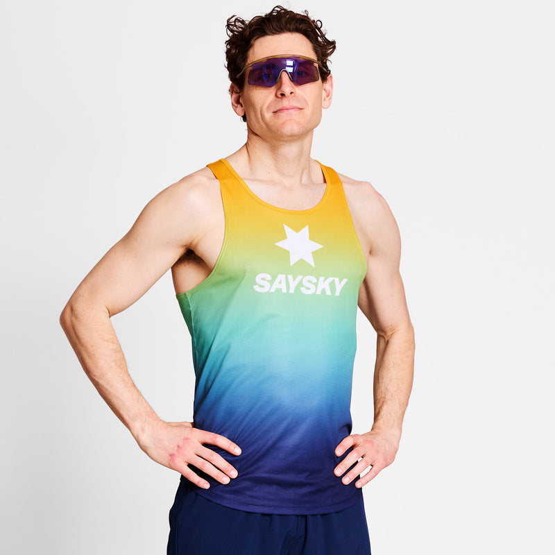 Saysky Drip Dye Flow Singlet Blue/Yellow/Green Drip Dye 1032 NMRSI60C1032