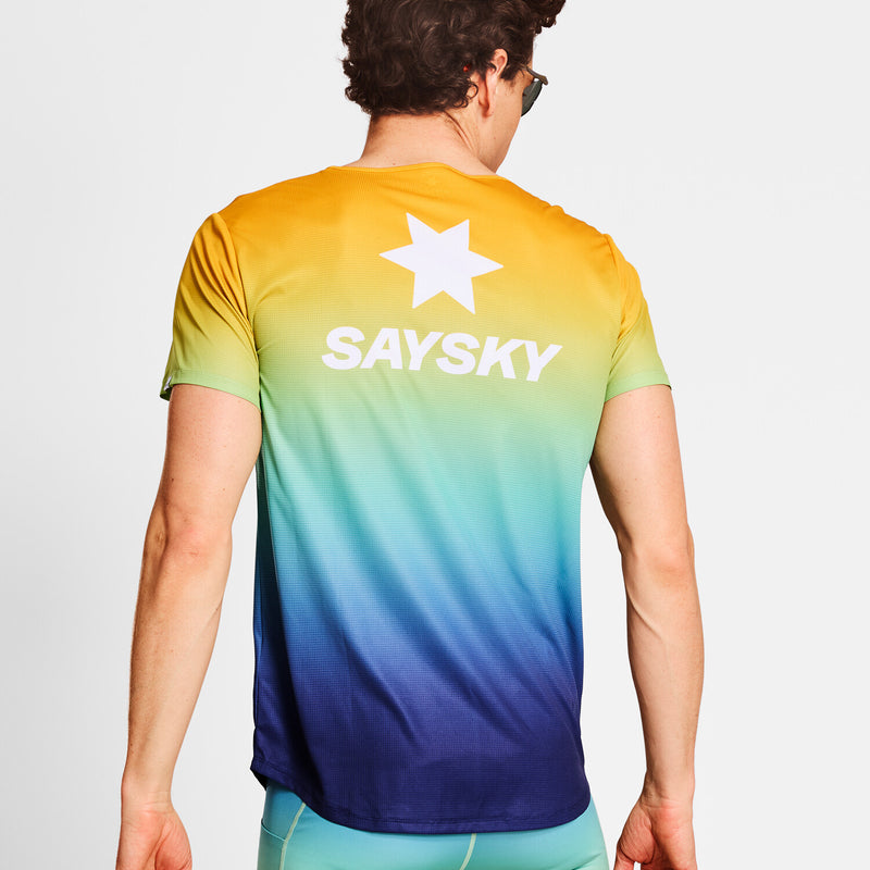 Saysky Drip Dye Flow T-Shirt Blue/Yellow/Green Drip Dye 1032 NMRSS60C1032