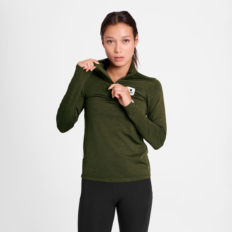 Saysky Pace Half Zip Long Sleeve Green 3001 XWRLS21C3001