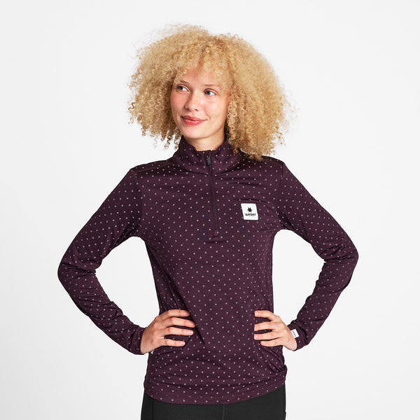 Saysky Reflective Pace Half Zip Long Sleeve Purple 1022 NWRLS21C1022