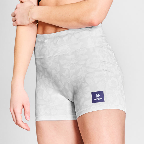 Saysky Flower Combat+ Short Tights 4" White Flower 1030 NWRST31C1030