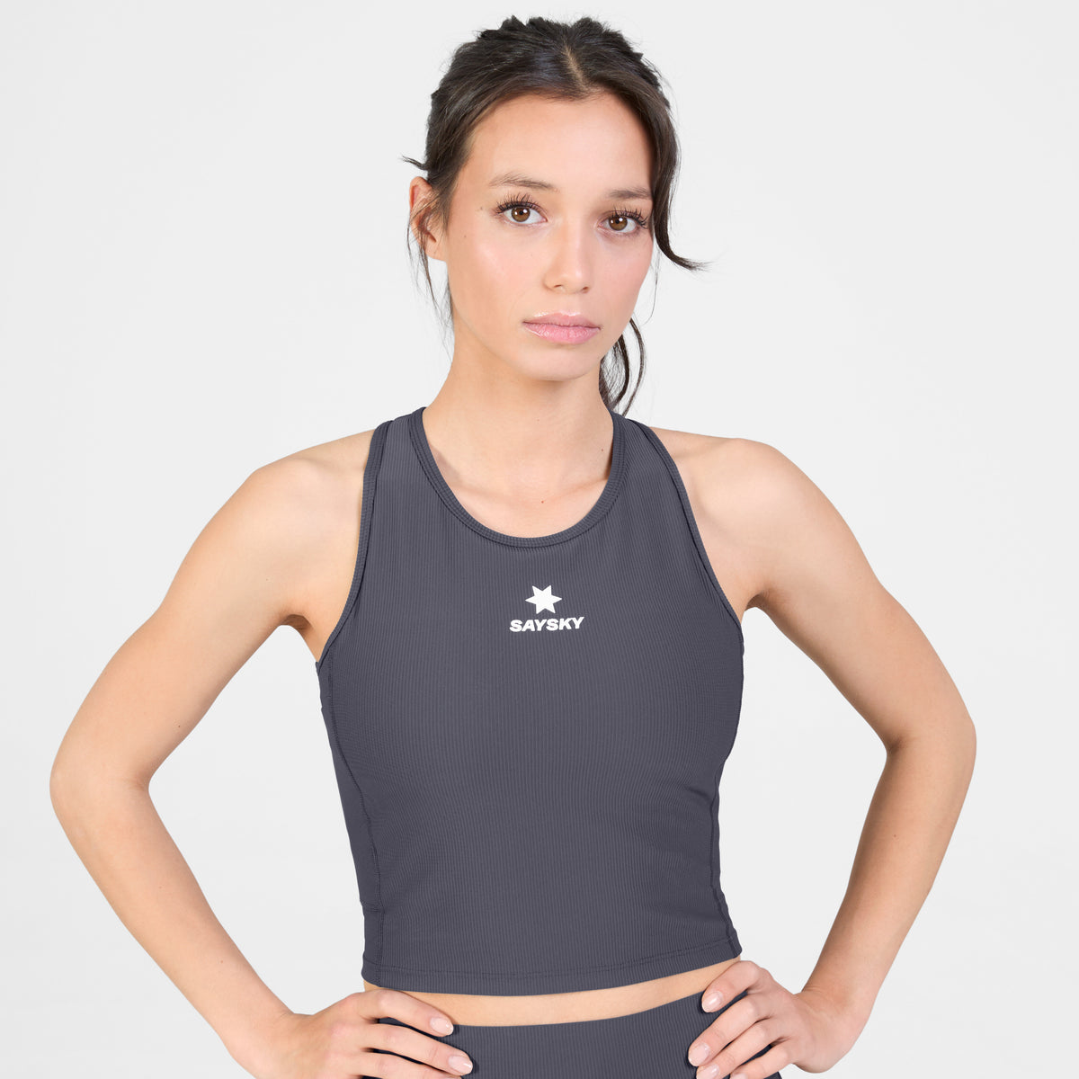 Saysky Combat Rib Crop Top Grey 611 SW30005