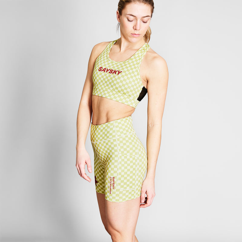 SAYSKY Checker Combat Sports Bra SPORTS BRA 1034 - GREEN AOP