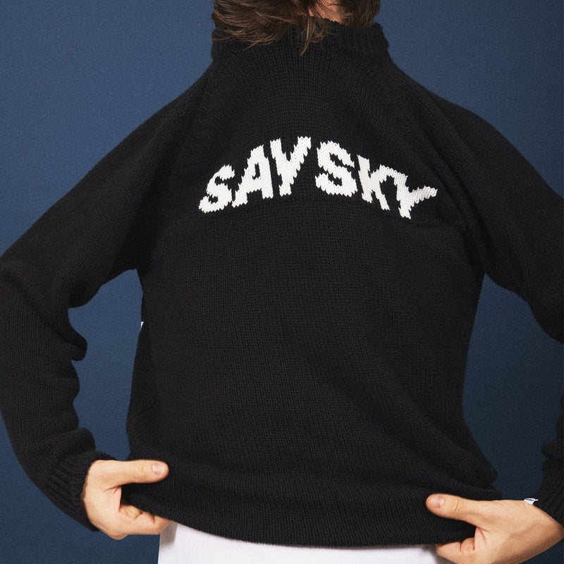 SAYSKY Logo Knitted Crew Neck SWEATSHIRTS 901 - BLACK