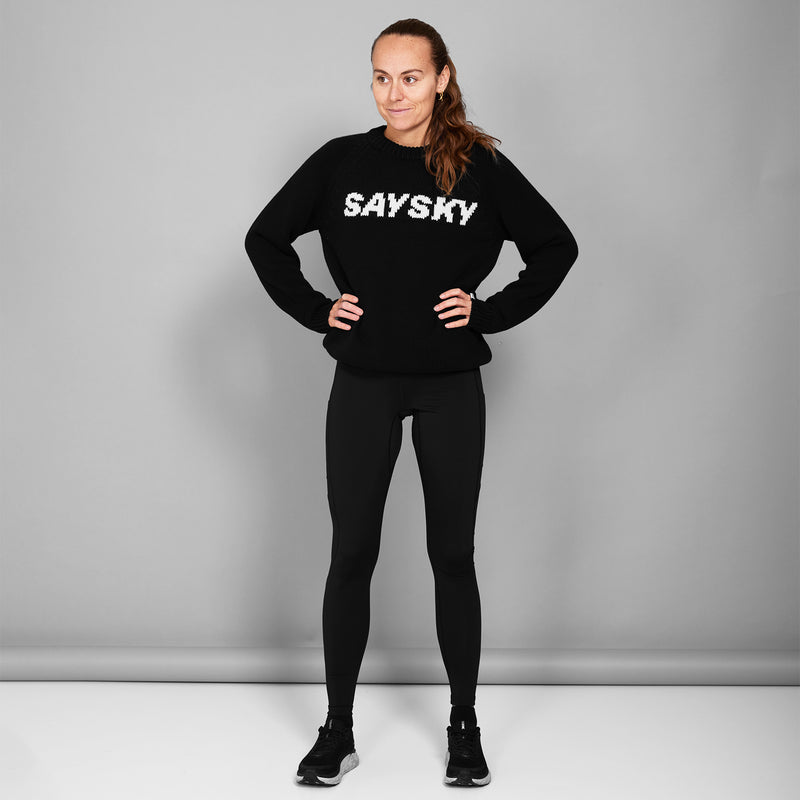 SAYSKY Logo Knitted Crew Neck SWEATSHIRTS 901 - BLACK