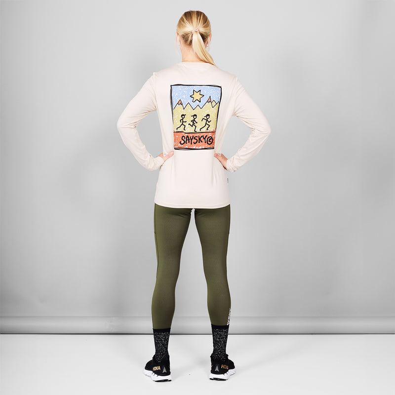 SAYSKY Logo Pace Long Sleeve LONG SLEEVES 8002 - BEIGE MELANGE