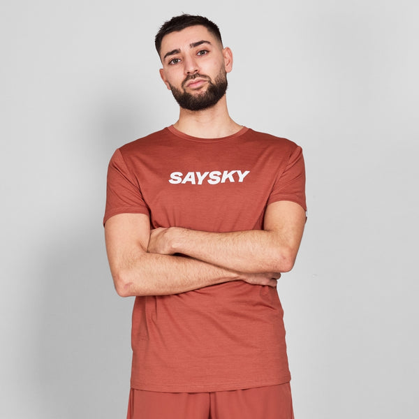 SAYSKY Logo Pace T-Shirt T-SHIRTS 5006 - RED MELANGE