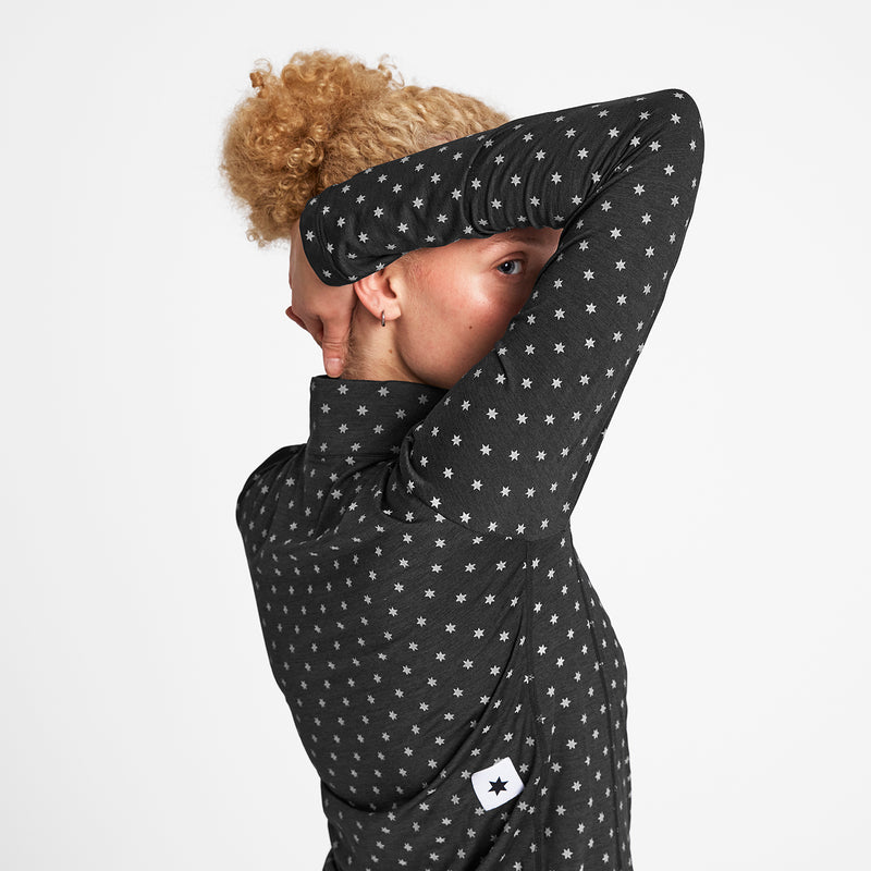 SAYSKY Reflective Pace Half Zip LONG SLEEVES 1018 - BLACK AOP