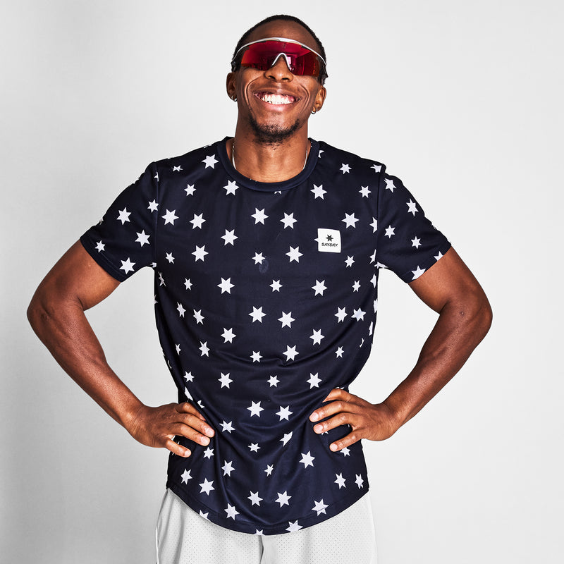 SAYSKY Star Combat T-Shirt T-SHIRTS 1028 - BLUE/WHITE AOP