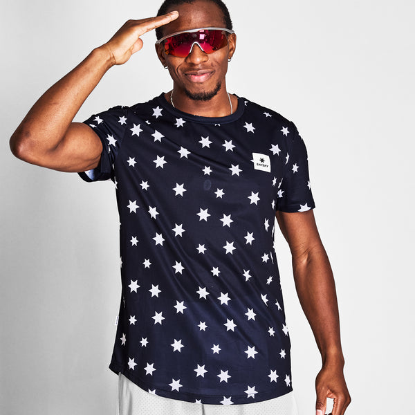 SAYSKY Star Combat T-Shirt T-SHIRTS 1028 - BLUE/WHITE AOP