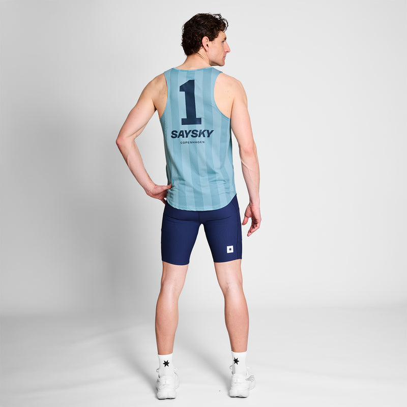 SAYSKY Stripe Combat Singlet SINGLETS 007 - BLUE AOP