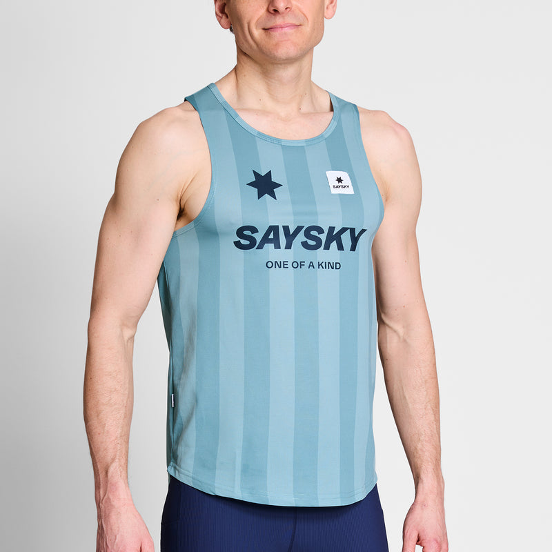 SAYSKY Stripe Combat Singlet SINGLETS 007 - BLUE AOP