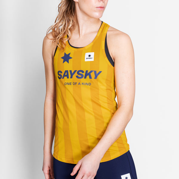 SAYSKY Stripe Combat Singlet SINGLETS 008 - YELLOW AOP