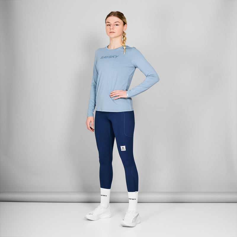 SAYSKY W Logo Pace Long Sleeve LONG SLEEVES 2010 - BLUE MELANGE