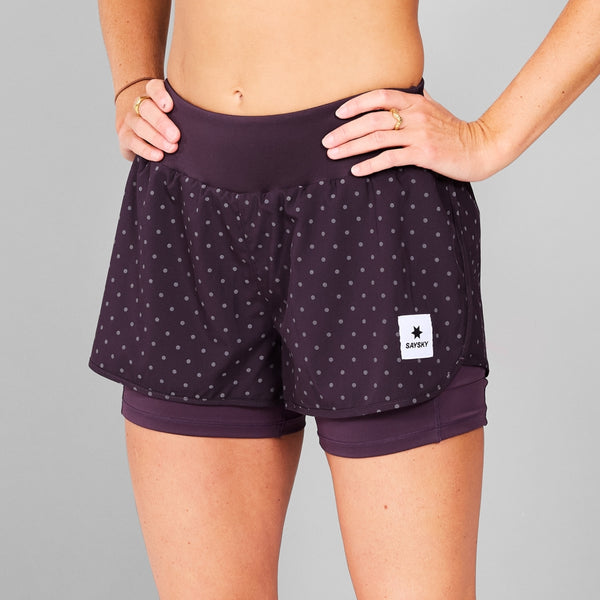 SAYSKY W Polka 2 In 1 Pace Shorts 3" SHORTS 1022 - PURPLE