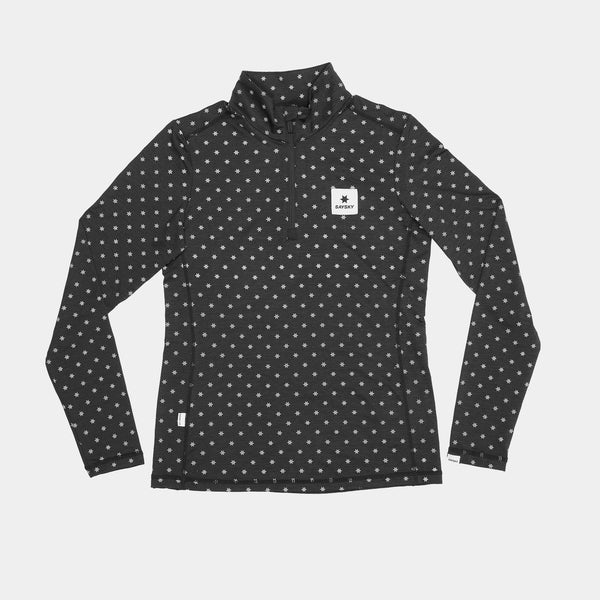 SAYSKY Reflective Pace Half Zip LONG SLEEVES 1018 - BLACK AOP