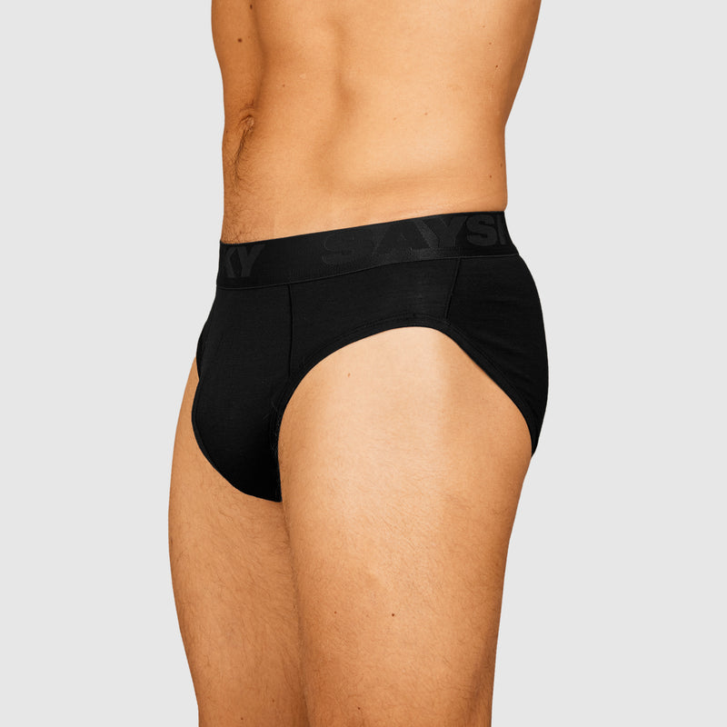 SAYSKY 3-Pack Merino Base 180 Briefs UNDERWEAR BLACK